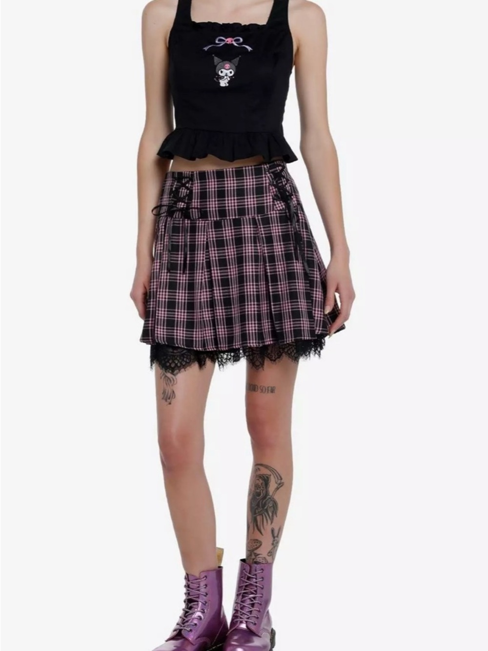 Kuromi Pom Pom Corset Top Hot topic Size MD - Picture 8 of 9